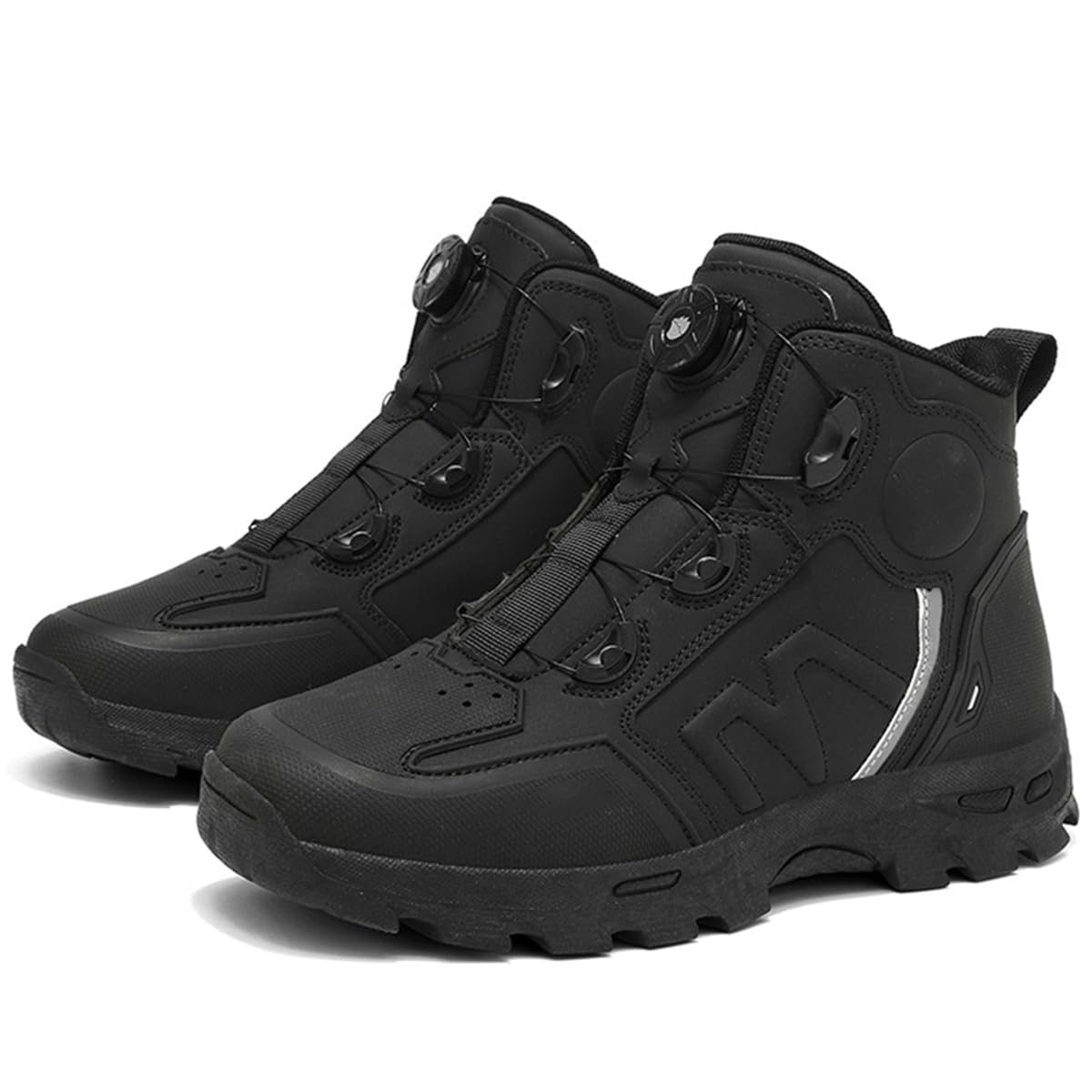 Motorradschuhe Herren Motorradstiefel Straßenreitschuhe Atmungsaktive mit Schaltpolster rutschfeste Sohle Powersportschuhe