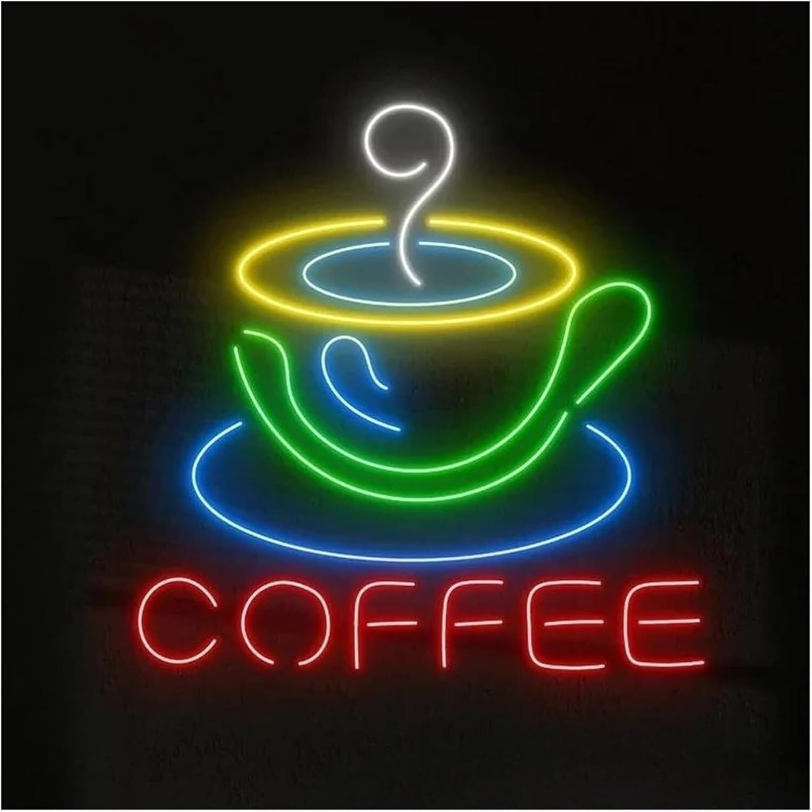 Wexxaii neon Light Sign Neon Sign Coffee with LED Light Cup for Club Office Hotel 38cmx35cm