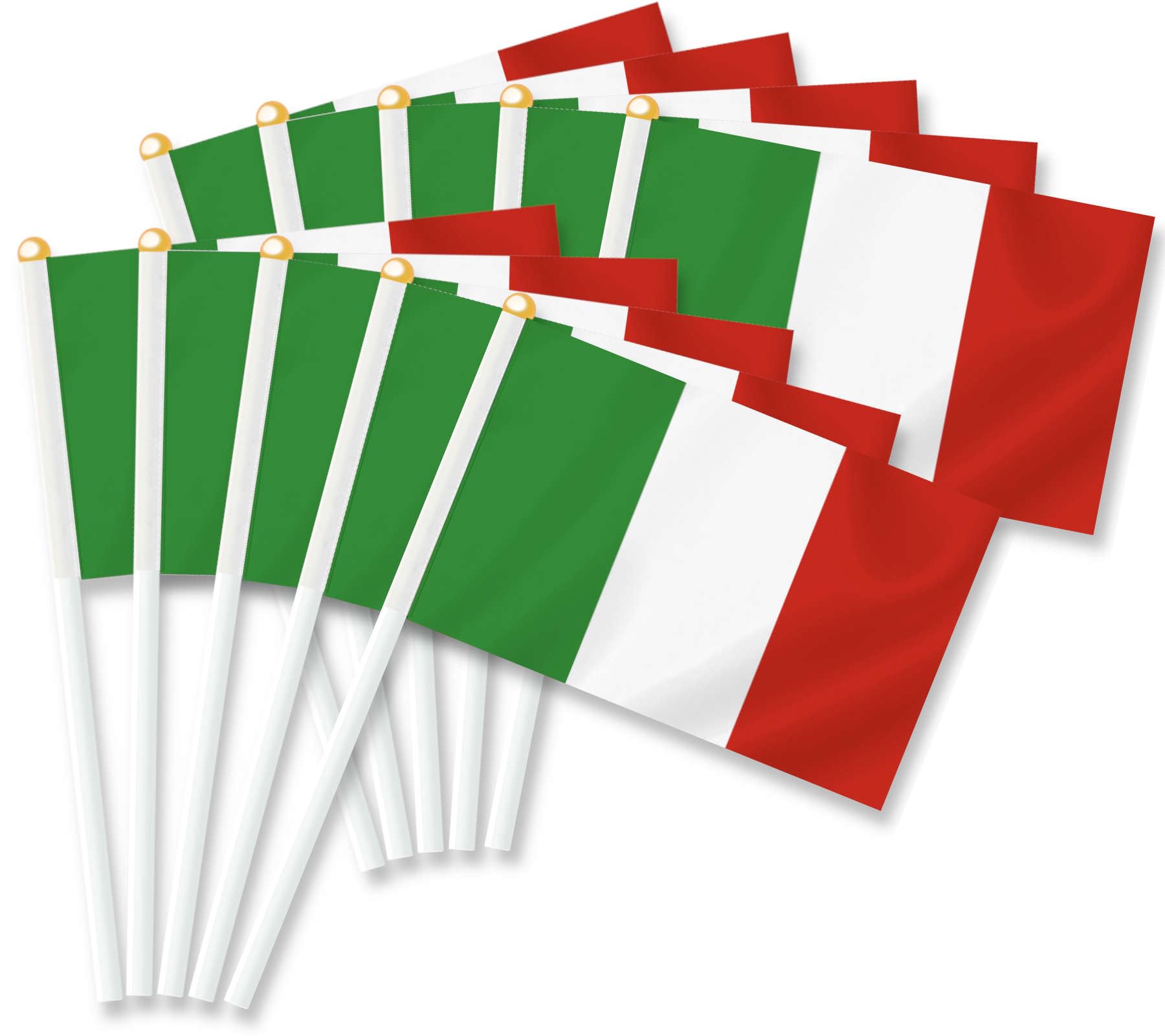 25 PCS Italy Handheld Small Flag,Italian Italiano Hand held Mini Decor Decoration Banner — image 1