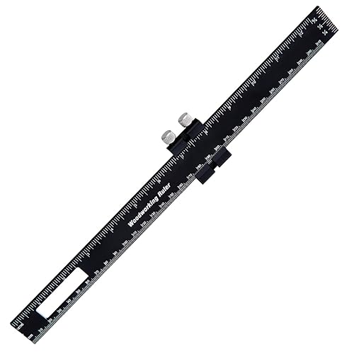 Regla de bolsillo de 8 pulgadas, regla de metal negro de precisión flexible, regla profesional para carpintería, herramienta de dibujo de borde