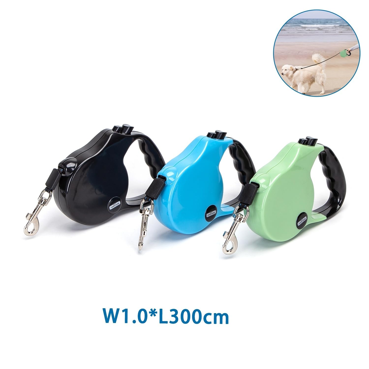 Automatic leash for dogs up to 15 kg, 3M length, locking system, ideal for controlled walks and training, Monochrome - Image 4