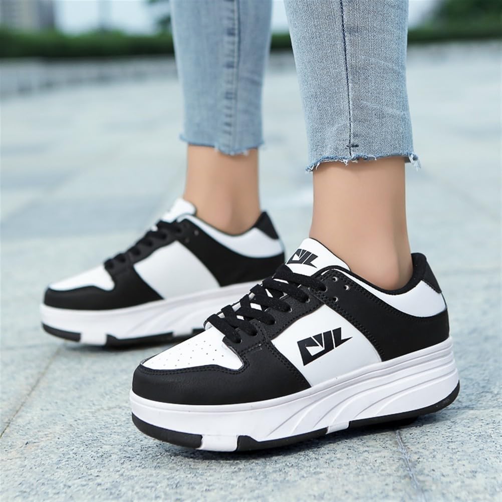 Schuhe mit Rollen für Kinder – 2-in-1 Rollschuhe und Turnschuhe für Jungen & Mädchen, verstellbare Skateboardschuhe