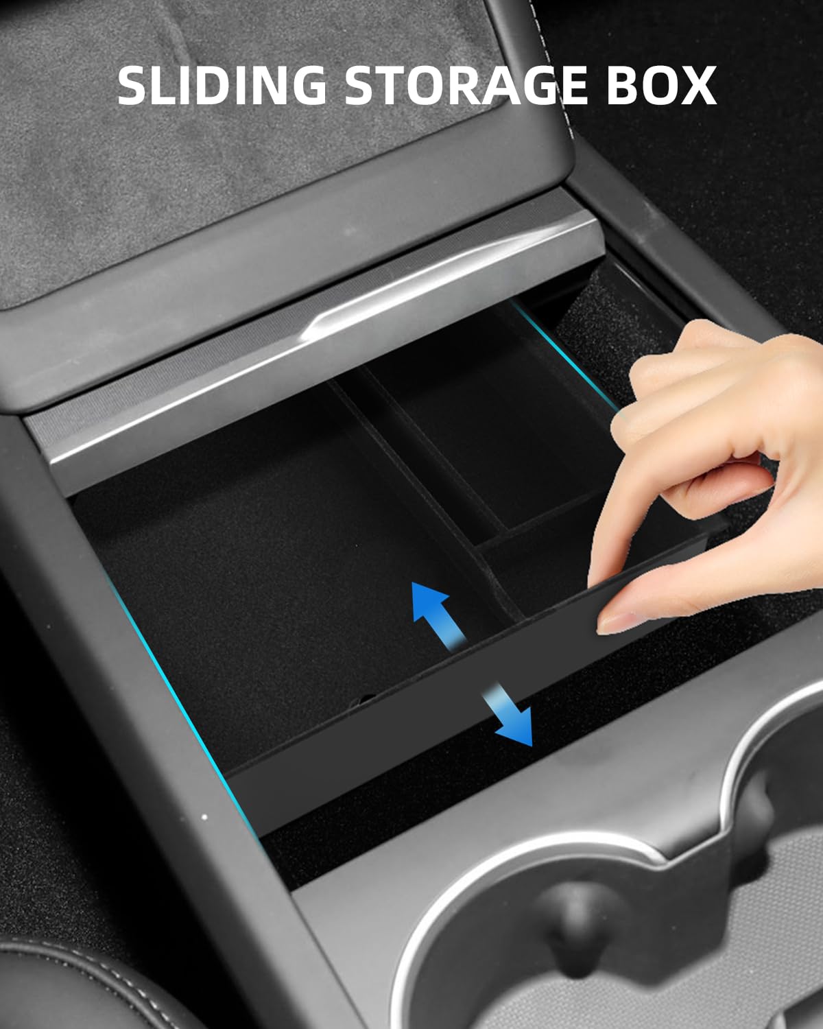 Scatole Portaoggetti Console Centrale per Tesla Model Y Juniper, Organizzatore di Braccioli per Tesla Model Y 2025 2026, Accessori Tesl-a Juniper, 3 Pezzi Nero