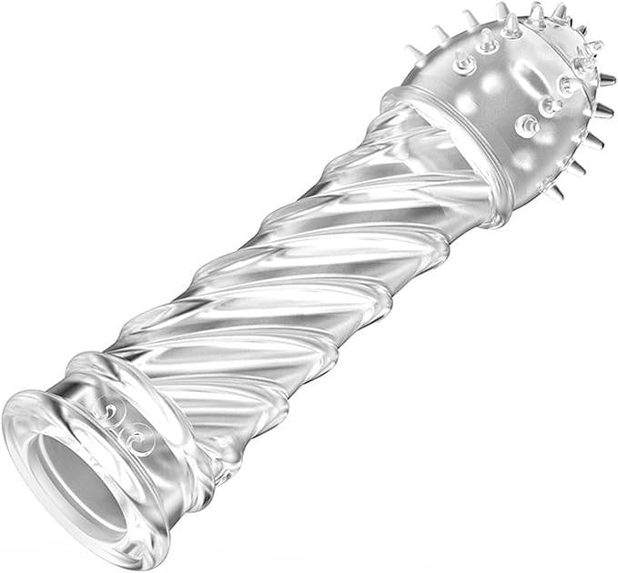 3 Types Penis Extender Sleeve Men Thicken Reusable Sex Toys for Men Delay Ejaculation Intimate Goods (Color : C)