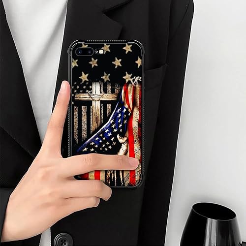 Miniatura 10 de DAIZAG Funda compatible con iPhone 15 Plus, funda de camuflaje de roble con bandera estadounidense águila y águila para iPhone 15 Plus para hombre y