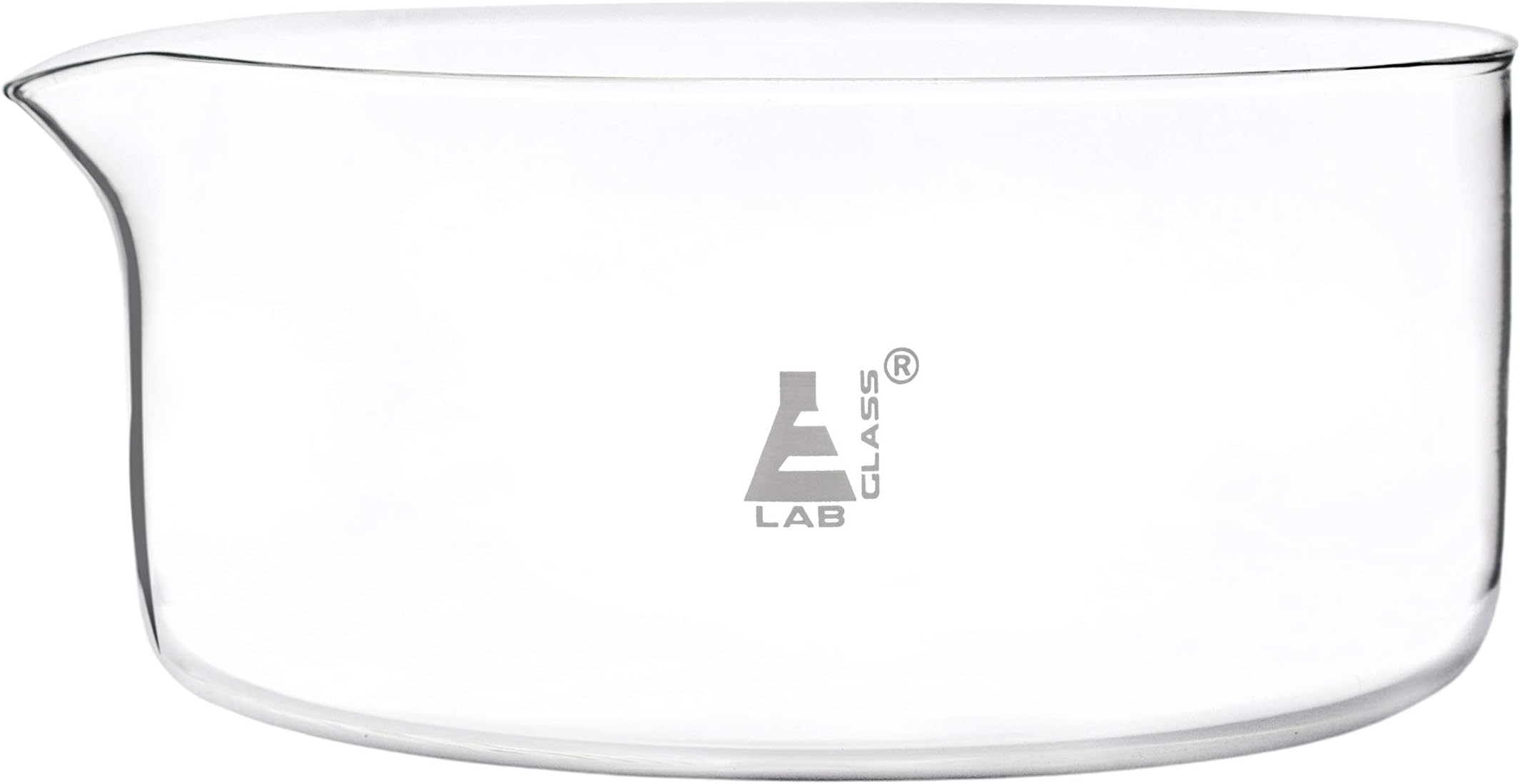EISCO Crystallizing Dish, 3500ml - Flat Bottom, with Spout - Borosilicate 3.3 Glass - Laboratory, Kitchen, Crafts