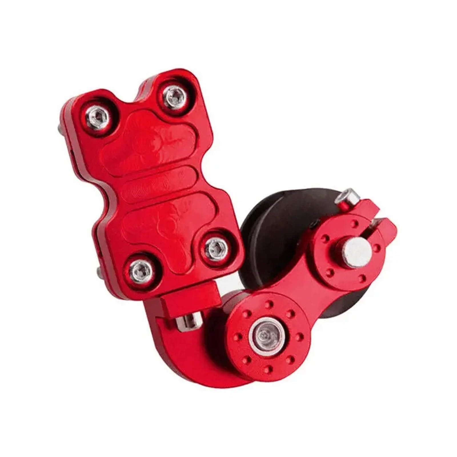 Ajustador de cadena Tensor de cadena para motocicleta, herramienta de ajuste de rodillo de rueda para Motocross, Chopper, ATV, motocicleta herramientas de alineación de cadenas(Red)