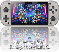 Vista 8 de Consola de videojuegos portátil retro de mano, pantalla IPS de 4.3 pulgadas, sistema Emuelec, 64 GB, más de 20.000 juegos, sistema de juegos clásico