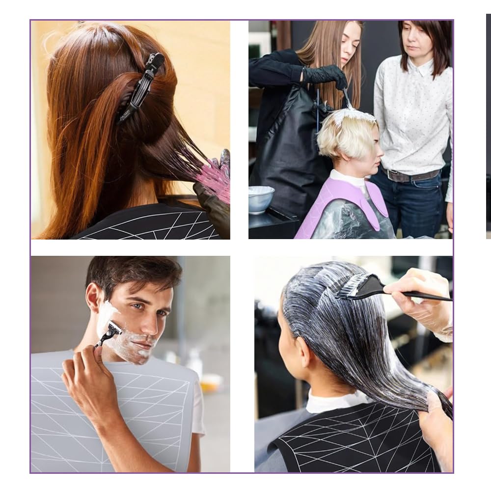 Capa de silicona para cortar el cabello impermeable profesional protector de cuello gris