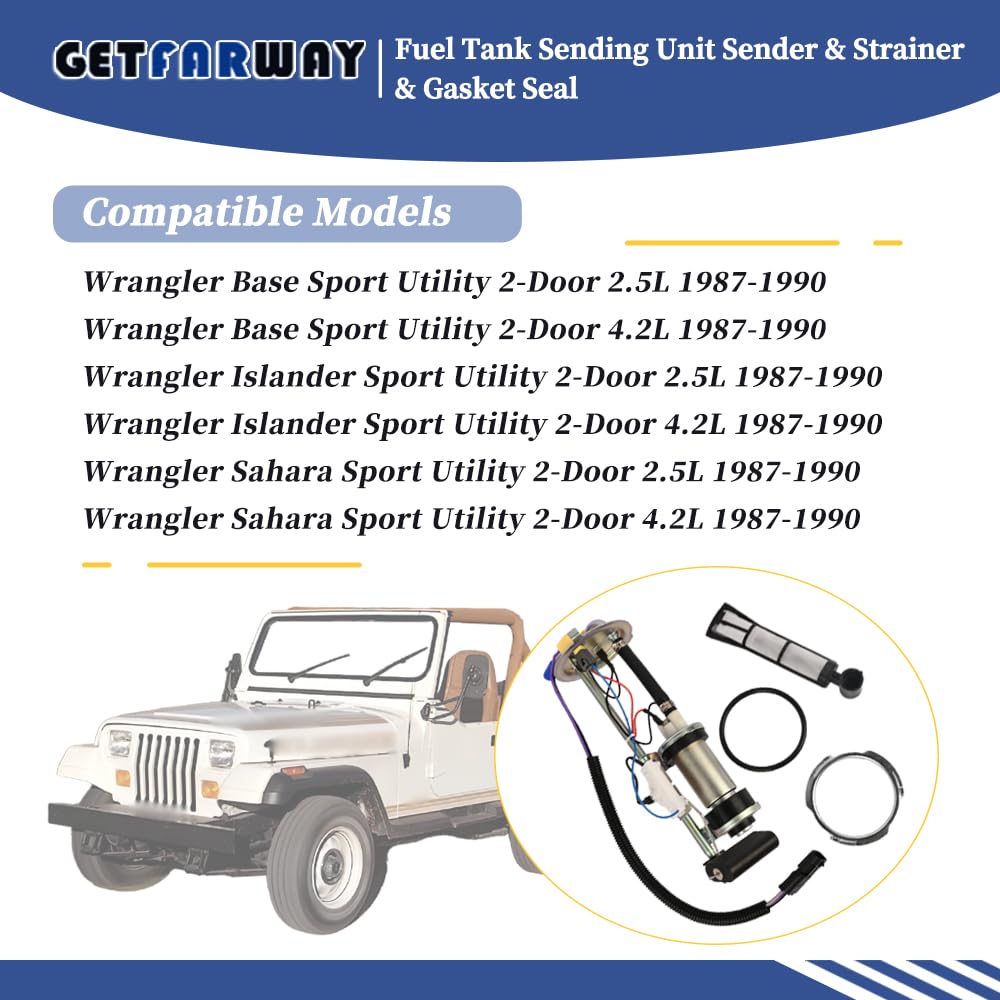 Getfarway Jeep Wrangler YJ Gas Tank Sending Unit - Perfect Fit For 1987-1990 Models With 20-Gallon Plastic Tank - View #4