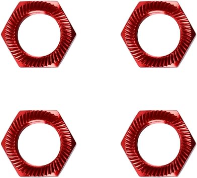 Ausi 4Pcs 17mm Hex Hub Nut Aluminum Alloy Red for 1/8 RC Car Wheel Fastener