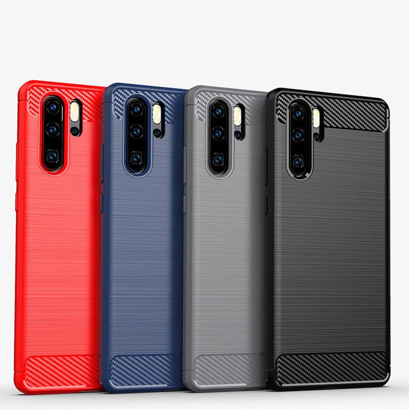 Image of Mobirush Hybrid Carbon Fiber Back Case for Huawei P30 Pro (Blue)