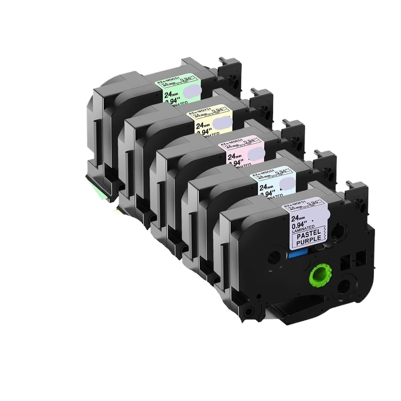 Paquete de 5 cintas etiquetas mate 9/12/18/24 mm 8 m for rotuladora PTD600 PTP710BT PTP750W(24mm mixed colors)