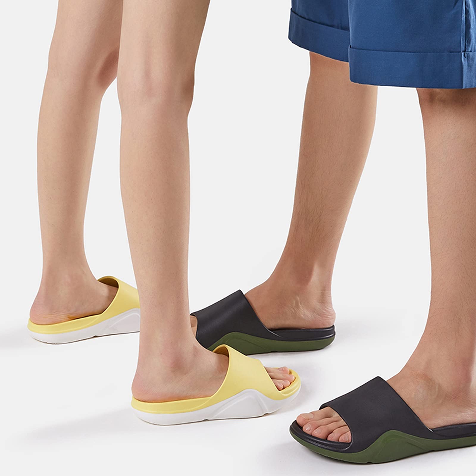 zapatillas de baño Zapatillas para mujeres y hombres Moda Fondo suave EVA EVA Punta abierta Soft Skink Shower Spa Bath Bath Pool Gym House Sandalias para interiores y exteriores cómodas sandalias de p