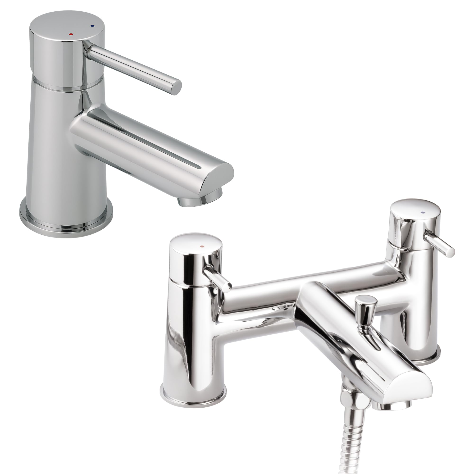 Mitigeur de baignoire et lavabo Ebro Mini laiton chromé pour rénovation salle de bain