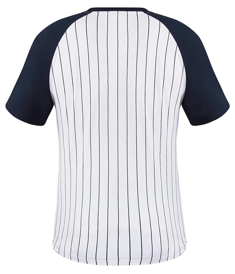 Geneisteck Mens City Baseball Fans V Neck Cage Raglan T-Shirts - Navy & White XX-Large - image 4