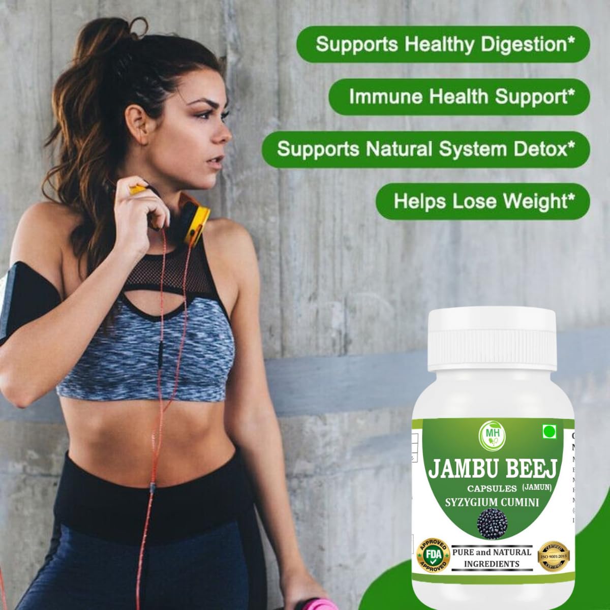 MORSAN HEALTHCARE | Jambu Beej Capsules 500mg – 60 Count | 4 Pack | Vegetarian | Plant-Based | Herbal Supplement | No Artificial Additives | Gluten-Free | Organic | 4