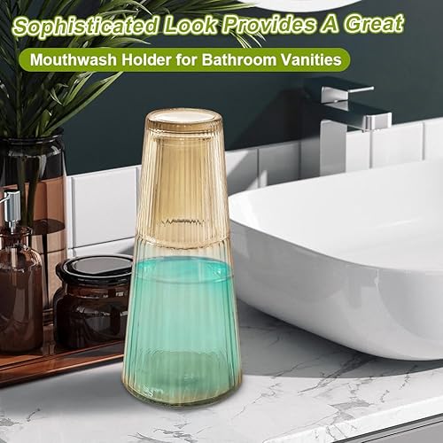 Miniatura 6 de Juego de jarras de agua y vasos de noche, jarra de noche de 27 onzas con vaso para mesita de noche, almacenamiento de agua, jugo y otros vinos en el
