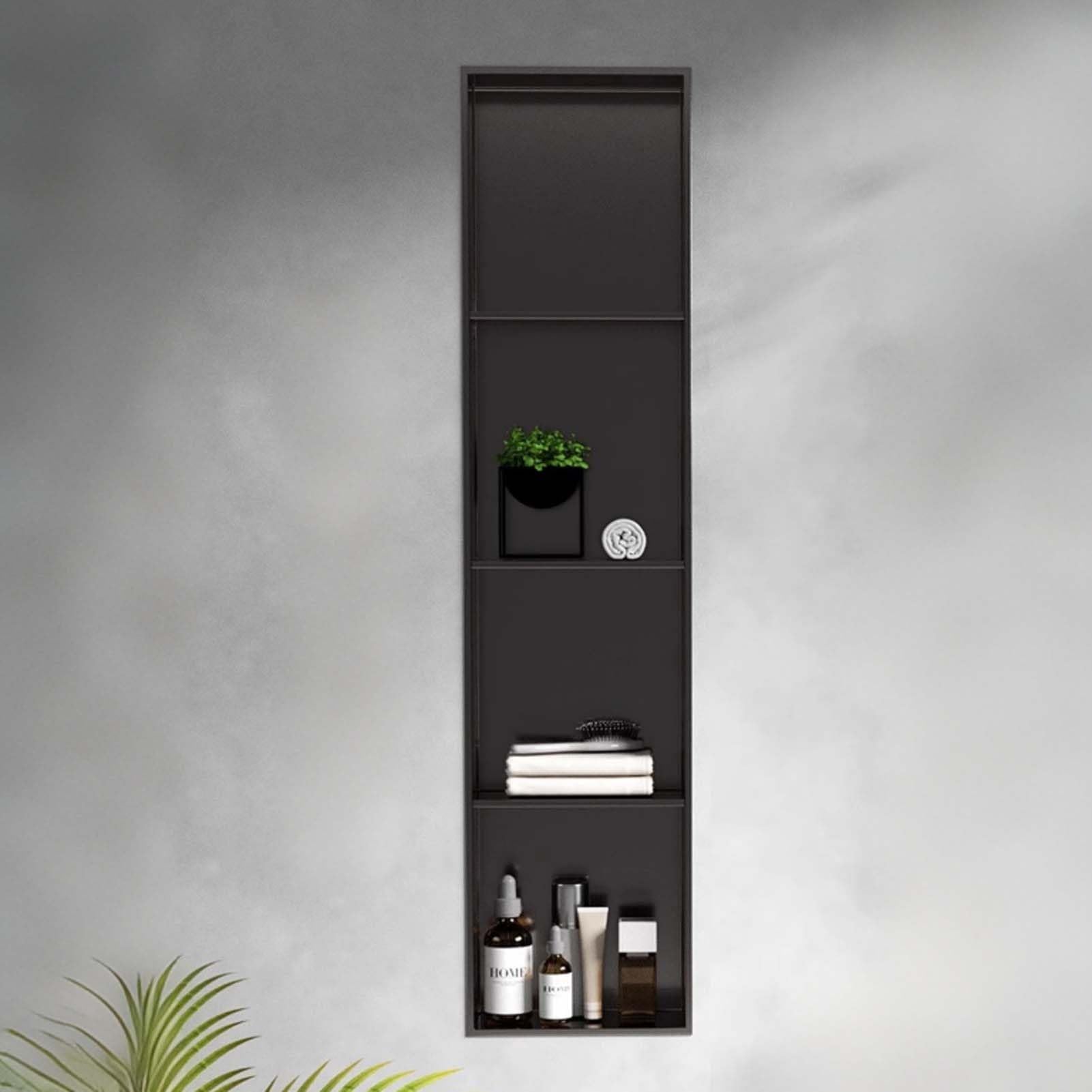 LIYRGWN Shower Shelf Stainless Steel Wall Niche Bathroom Shelf Recess Waterproof Shower Caddy NO Tile Required Storage Shelves