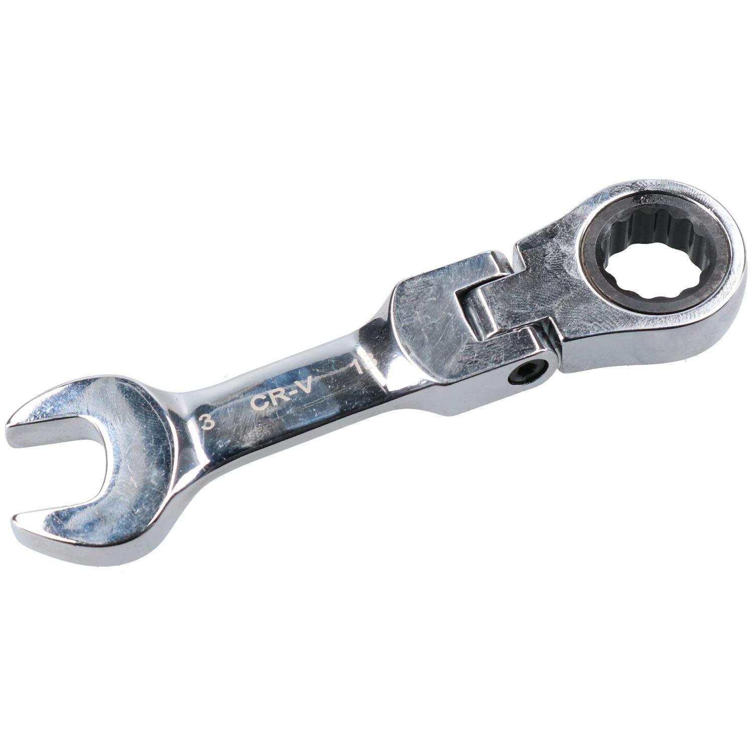 Ab Tools Chrome 13Mm Stubby Metric Flexible Flexi Head Ratchet Combination Spanner 72 Teeth