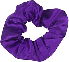 Plain Satin Hair Scrunchies Ponytail Hair Tie Traceless Luxurious Bobbles Classic Hair Accessory (Purple)