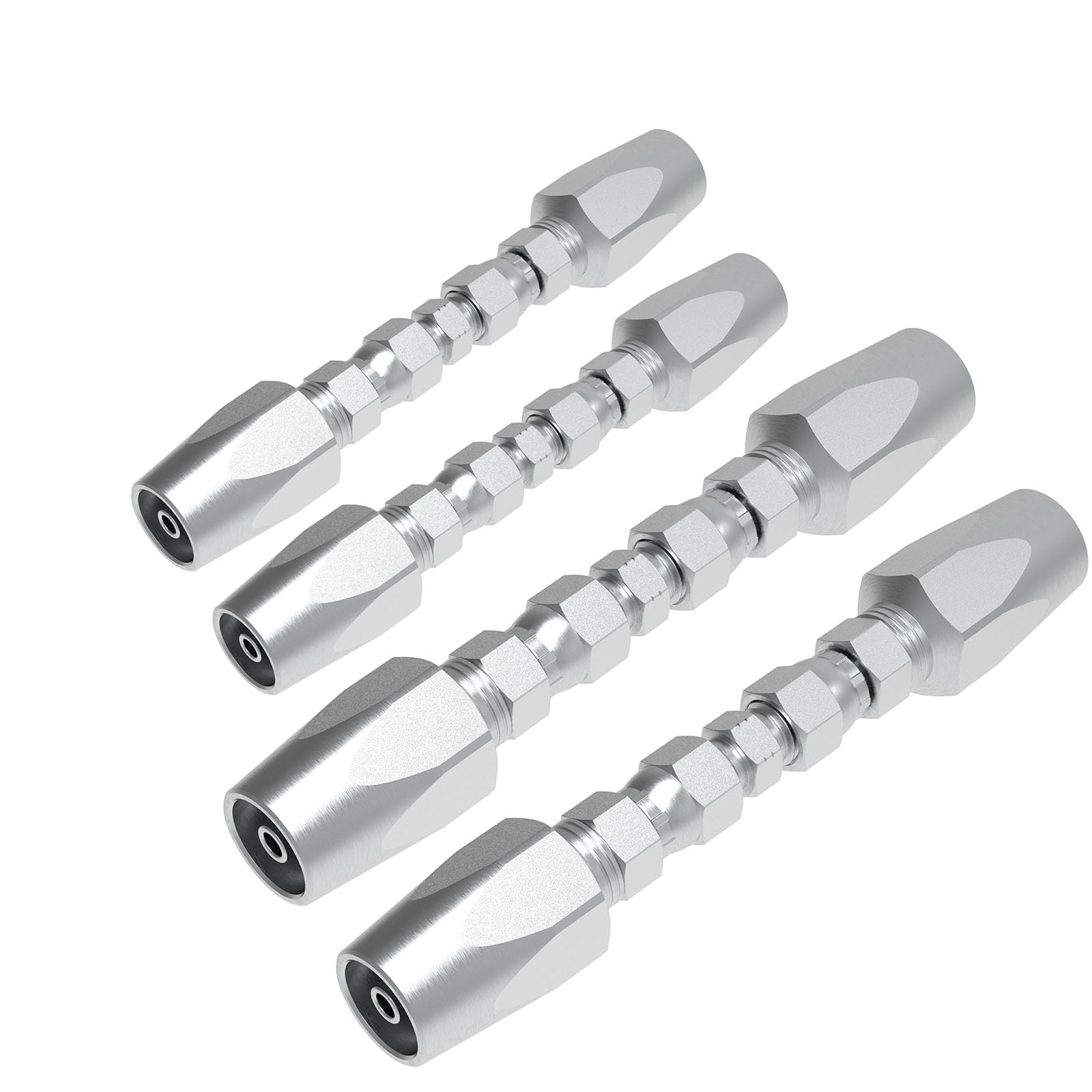 Reusable Hydraulic Hose Field Repair Kit, 1/2'' 3/8'' 1/4'' for Hydraulic Hose Crimper Fittings Size #08#06#04 (2PCS 1/4" &amp; 2PCS 1/2")