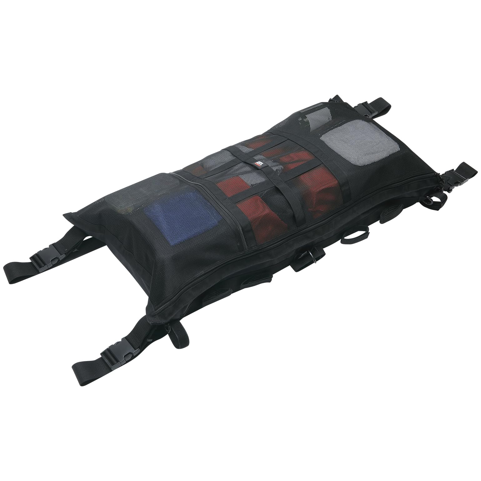 KEMIMOTO T-Top Storage Bag, Boat Life Jackets Bag Can Secure 4 Fishing Rods, Waterproof Boat Bag with 2 Mesh Pockets for Most T-Top Boats, Hard Tops, Bimini-Tops, and Pontoon Tops