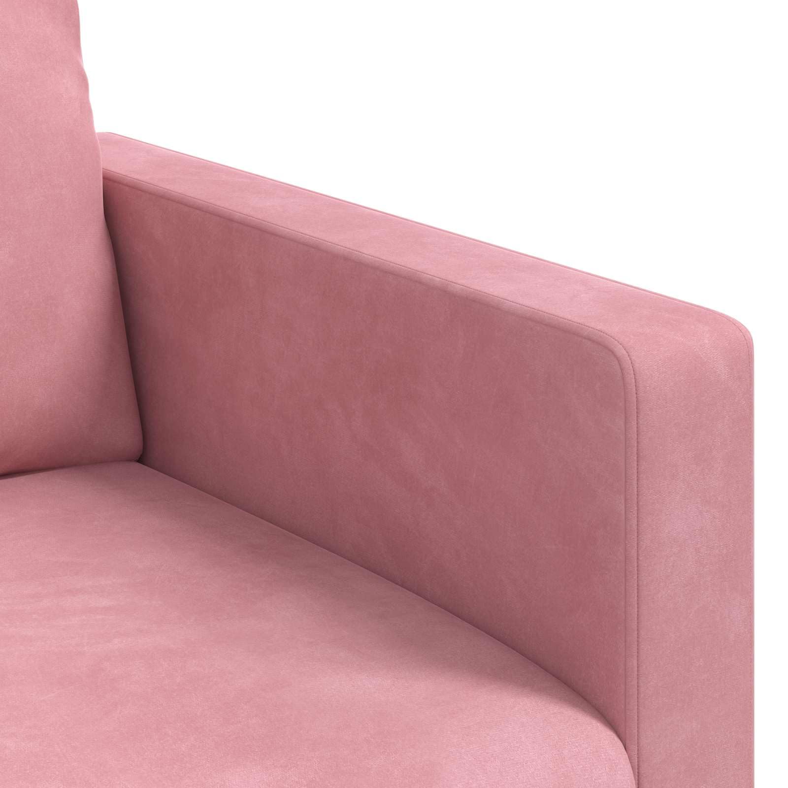 Juego de sofá modular rosa 2 piezas 228 x 78 x 80 cm tela de terciopelo con marco delgado para sala de estar