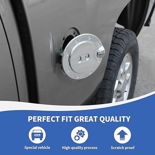 Miniatura 4 de Tapa cromada para depósito de gasolina para puerta de llenado de combustible, compatible con Chevy Silverado y GMC-SIERRA 2007-2013