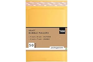 PackageZoom 4x8 Kraft Bubble Mailer, Shipping Supplies for Small Business Kit