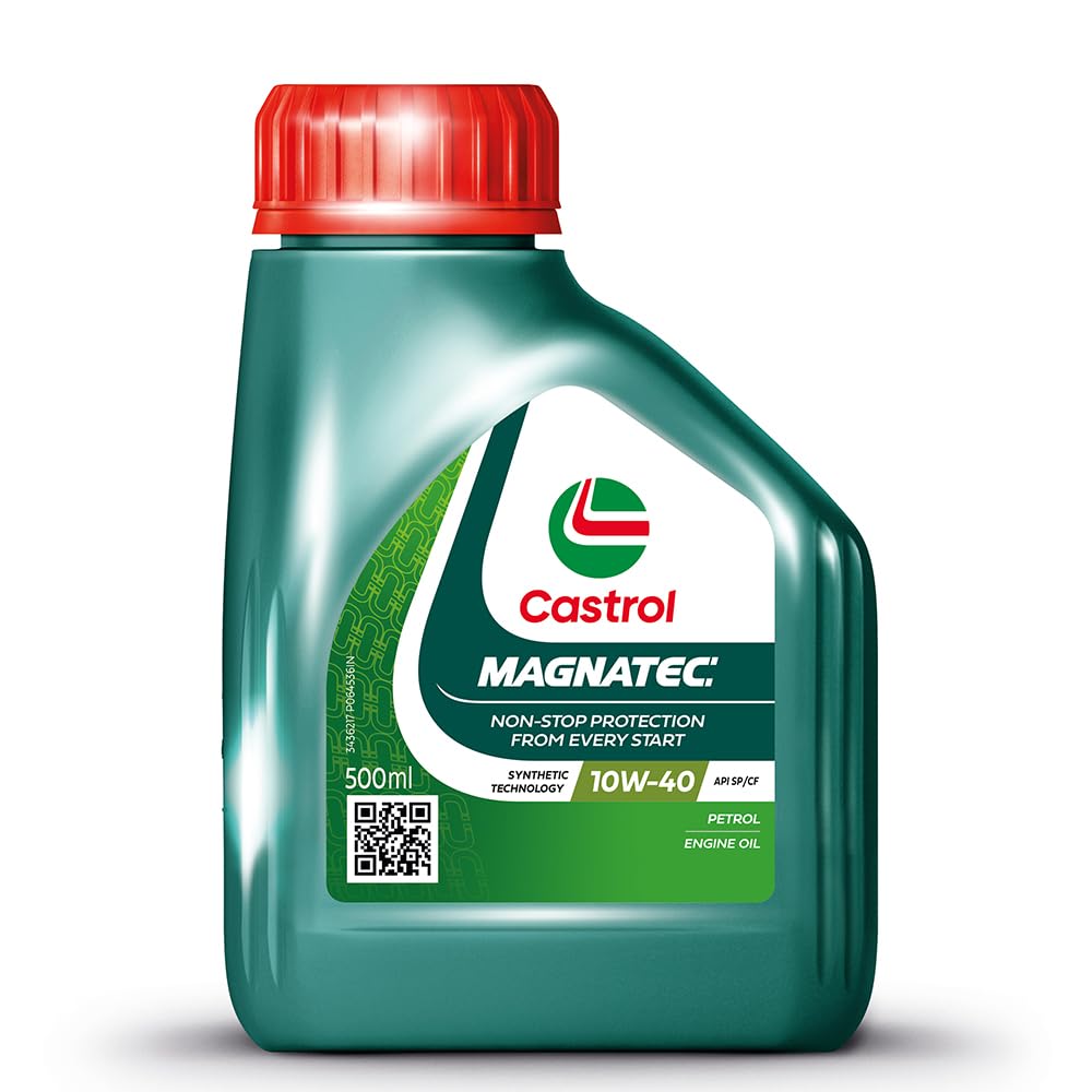 Castrol MAGNATEC 10W-40 - Engine Oil (0.5L Pack) - Synthetic Technology, API SP/CF, Dualock Technology for Petrol/CNG and Diesel Cars
