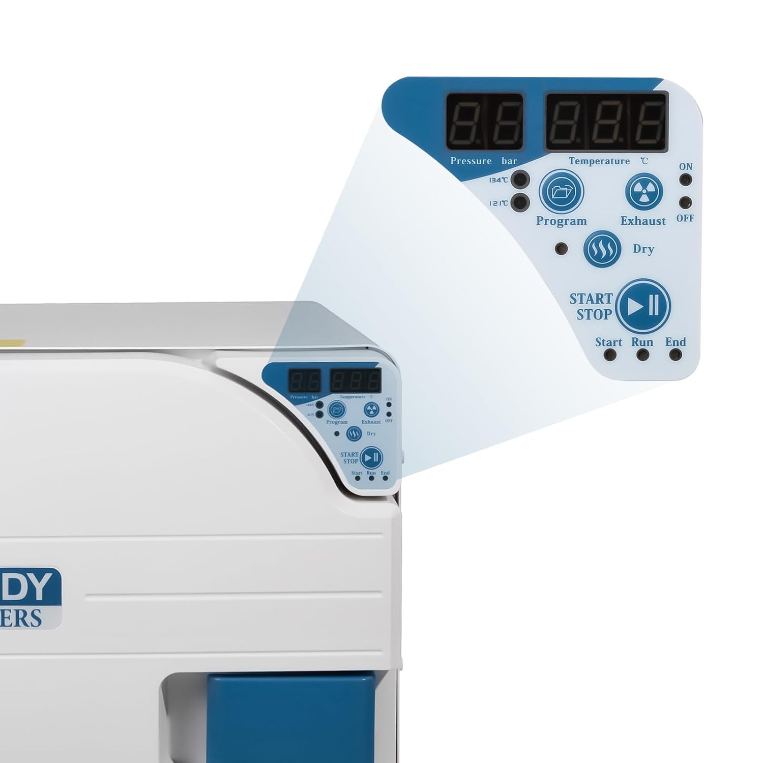16L / 18L / 23L Autoklav Hochdruckdampf mit Trocknungsfunktion, Digitale LED-Anzeige, Dual-Control-Türsperre, Laborausrüstung aus Edelstahl (16L)