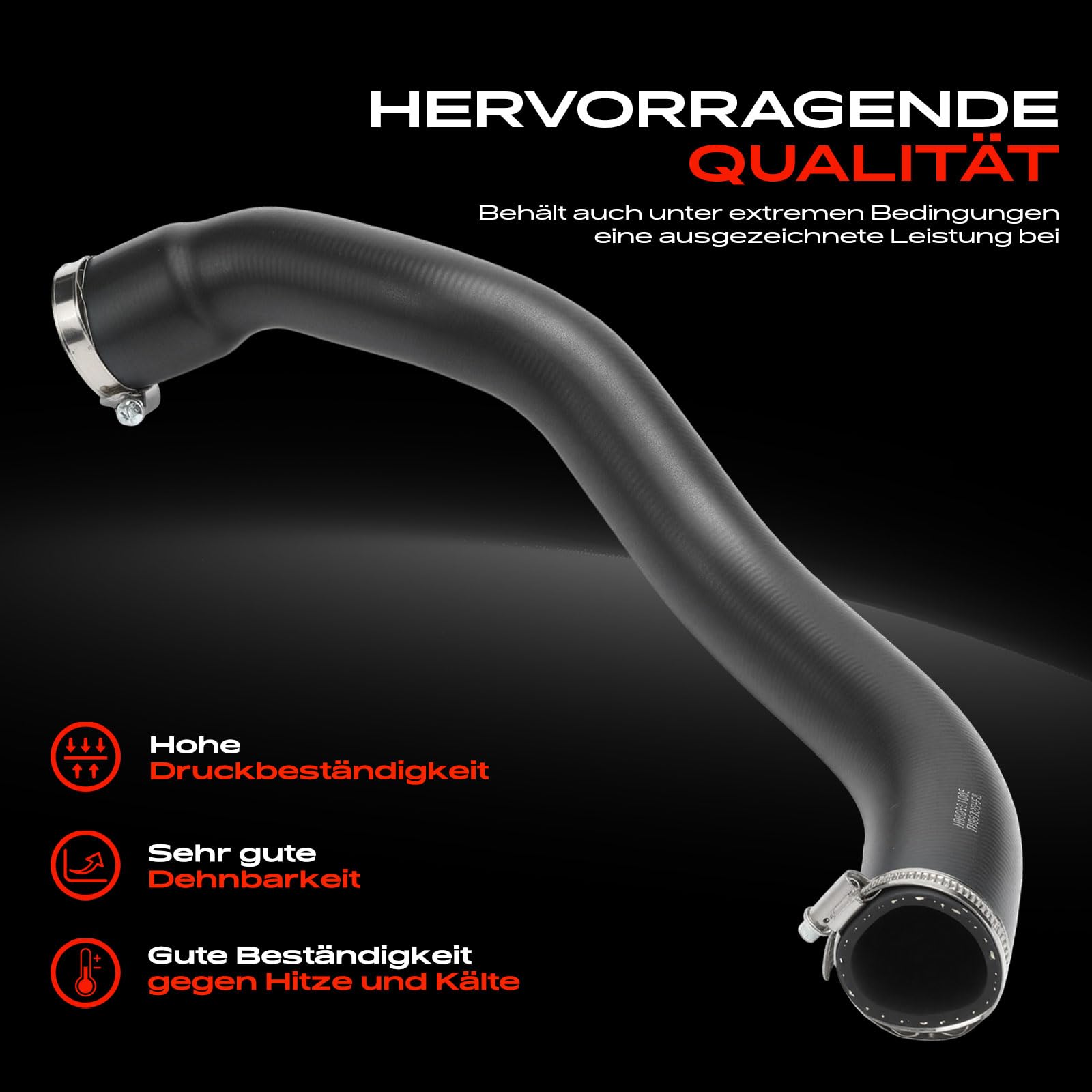 Frankberg Tuyau d'air de suralimentation, tuyau turbo | Compatible avec: Grandland X A18 P1UO, Doblo Box/MPV 510 511, 308 II L3 LB LH LP LW, C3 Aircross II 2C 2R