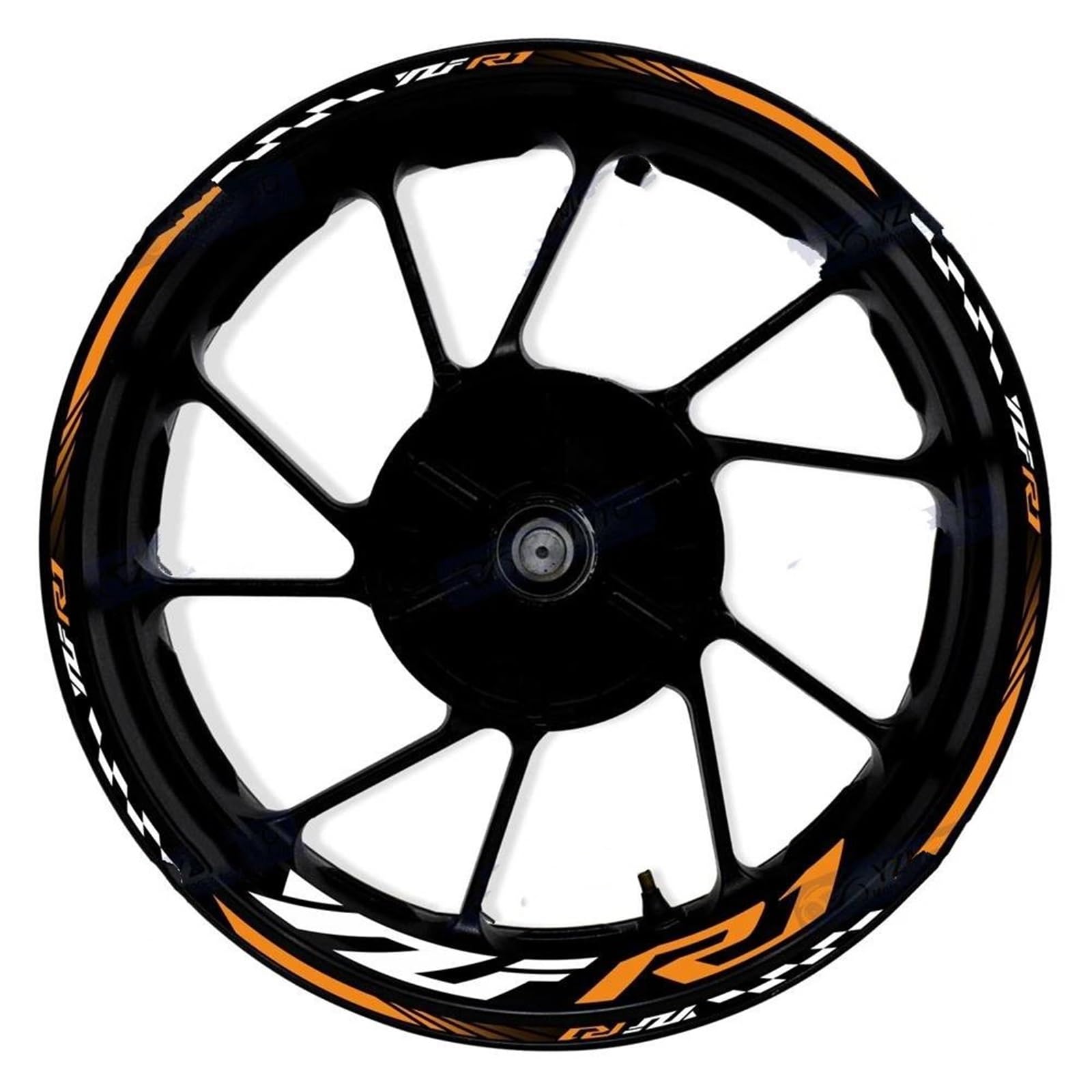 Motorcycle 17 Inch Front and Rear Rims Decals Wheel Hub Decorate Stickers for Yamaha YZF R1(Color23)