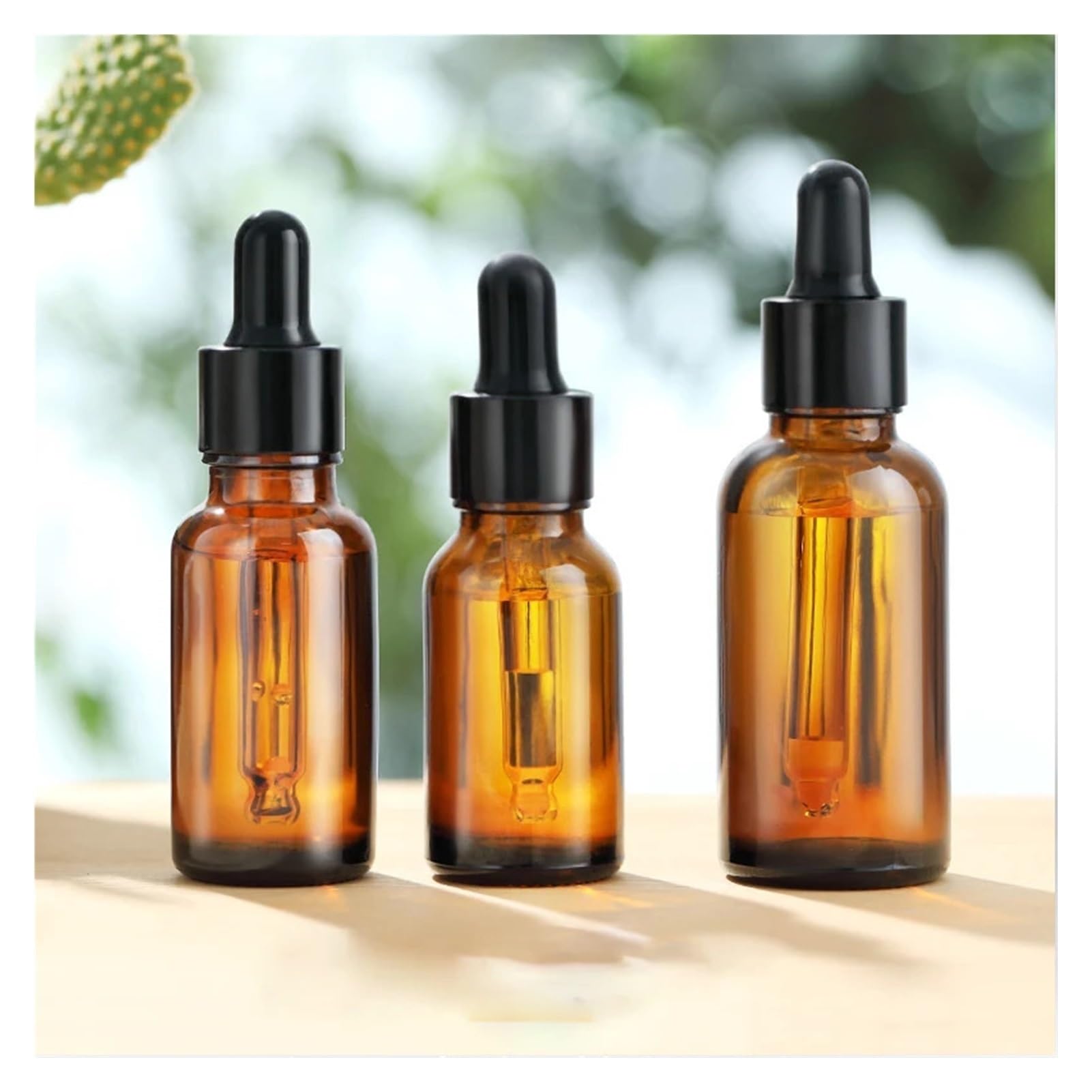 10 sztuk/partia 5 ml do 50 ml laboratoryjna brązowa okrągła szklana rafinowana butelka na olej ze szklanymi zakraplaczami czarne koło (30 ml)