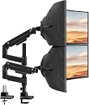 Dual Monitor-Arm Heavy-Duty pour 17-49-inch Écrans - Support de bureau pour écrans ultralarge 44lbs, Entièrement réglable, VESA 75/100 mm, noir