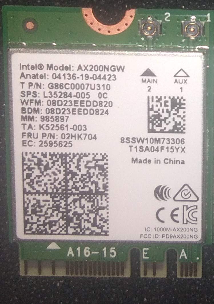 Adaptador WLAN Intel® Wi-Fi 6 AX200 M.2 vPro