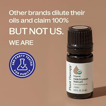 Plant Therapy Organic Helichrysum Italicum Essential Oil 5 mL (1/6 oz) | 100% Pure, USDA Certified Organic, Undiluted, Great for Supporting Radiant Skin