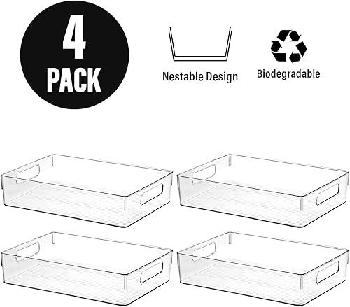 Miniatura 4 de Contenedores de almacenamiento de plástico transparente, organizadores y almacenamiento de despensa, organización de cocina y contenedores de