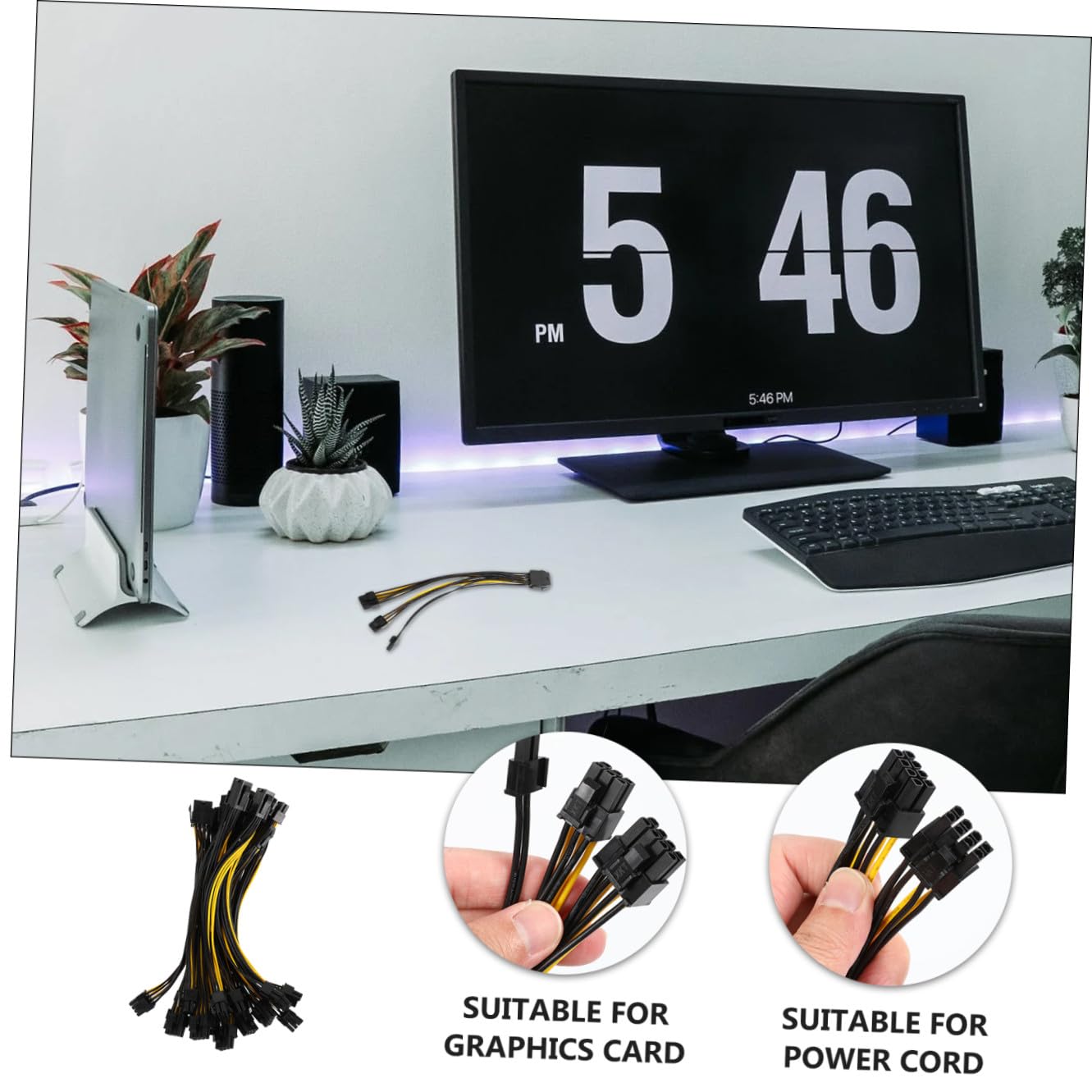 Cable de Alimentación de Extensión de Gráficos 8p a 6 2p 10 Piezas | Cobre, Od2.1 Mm, Extremo 5559 y Doble Interfaz 5557 Deslizante, para PC y Tarjetas Gráficas
