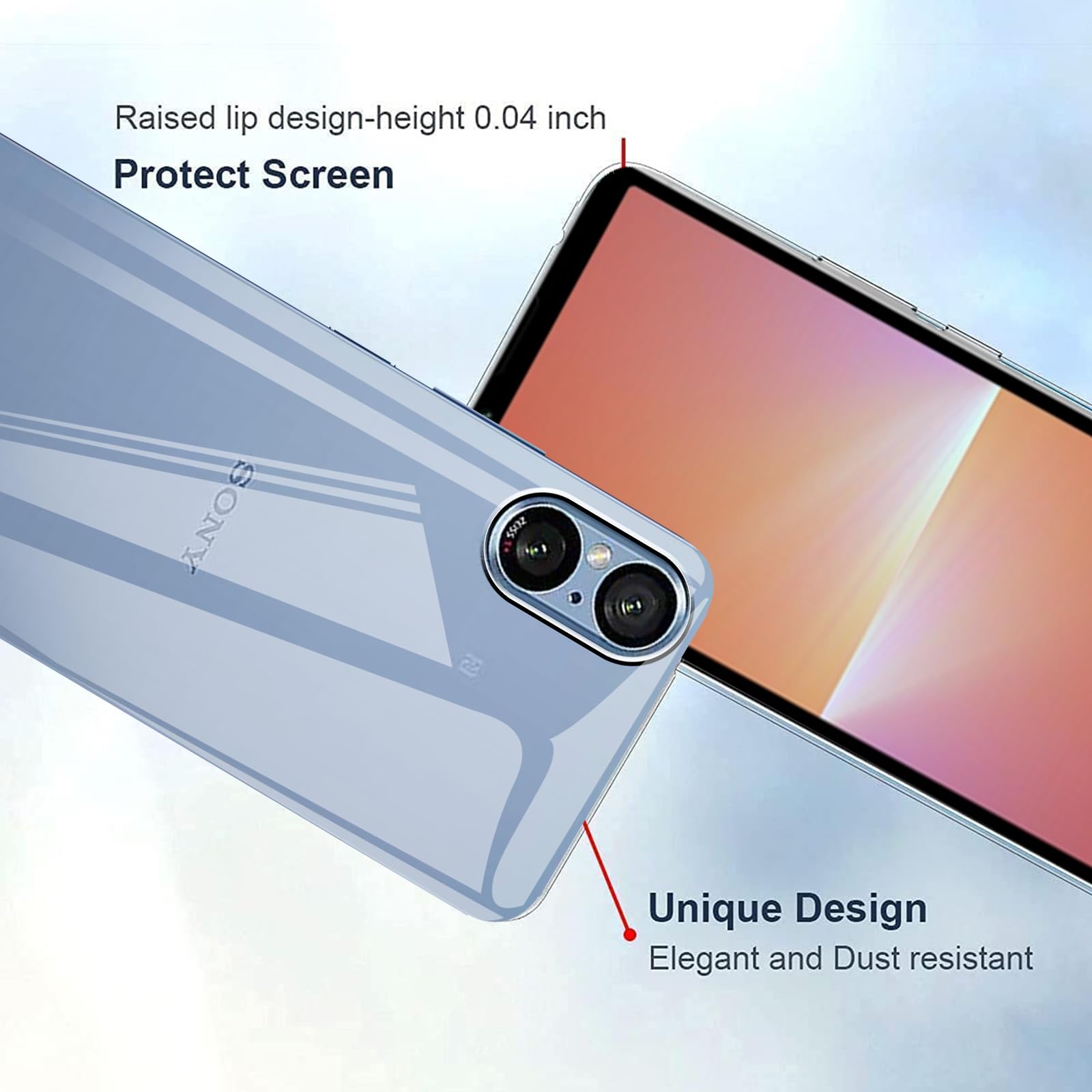 DQG Cover per Sony Xperia 5 V + Pellicola Protettiva in Vetro Temperato