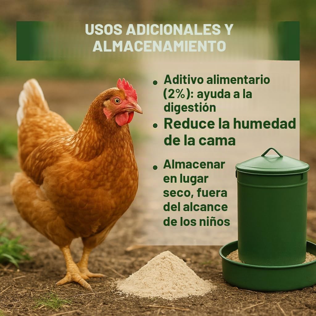 GiDeli Kieselgur 30kg - Tierra de diatomeas para proteger a las gallinas de los parásitos - Polvo de silicato con múltiples posibilidades de aplicación - Polvo natural sin aditivos artificiales