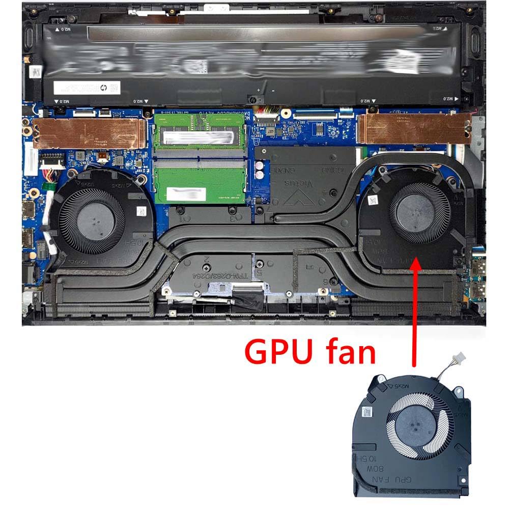 Ventola di raffreddamento CPU per Laptop, compatibile con HP Victus 16-D 16-E RTX3060, Ventola silenziosa, 80 W (Ventola GPU)