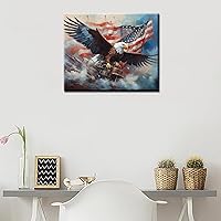 Vista 3 de Tucocoo Kits de pintura patriótica de estrellas por números para adultos, pintura de águila por números para adultos, kits de pintura al óleo