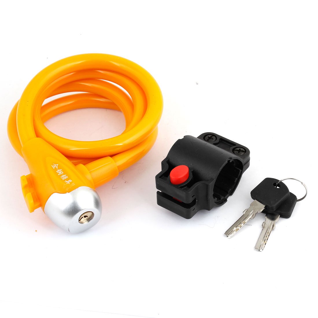 Aexit 1.2m Length Bike Locks Bicycle Safeguard Steel Wire Inside Key Locking Lock U-Locks w Key