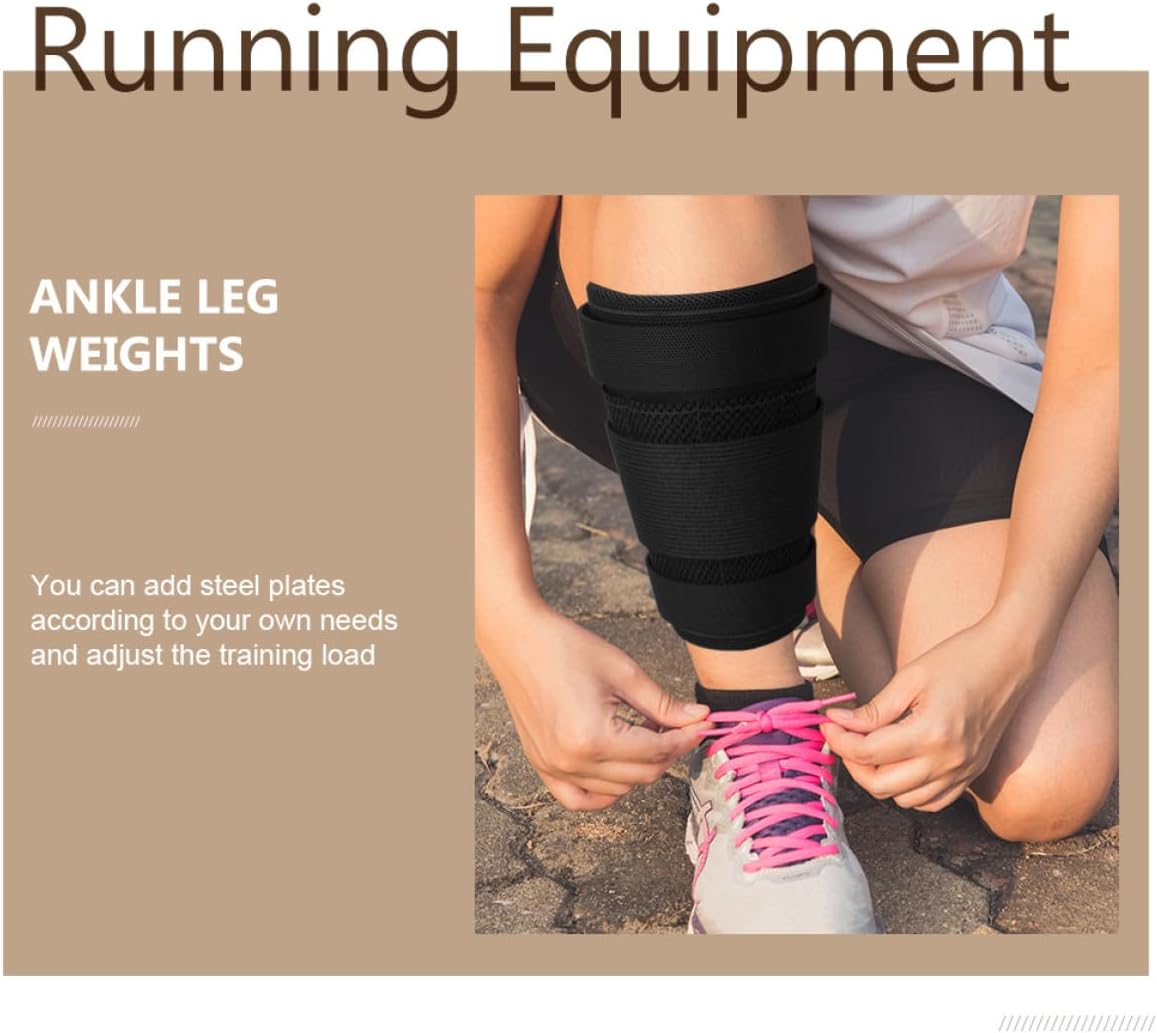 Cabilock Adjustable Ankle Weights Leg Training Sandbags 1 Pair 1kg Combined Fitness Running Equipment with Steel Strip for Outdoor Sports