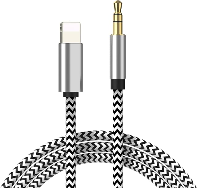 Aux Cable for iPhone 13 Adapter to 3.5mm Aux Cable Car Adapter for iPhone 11/11 Pro/11 Pro Max/12/13 Mini/SE/X/XS/XR/8/8Plus Compatible with Car Stereo/Speaker/Headphone Adapter Support All iOS System