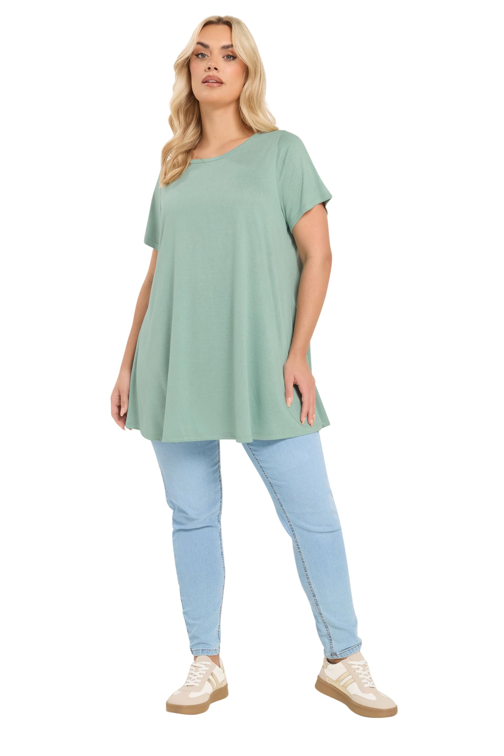 Yours Women's Light Green Soft Touch Swing Top In Size 20