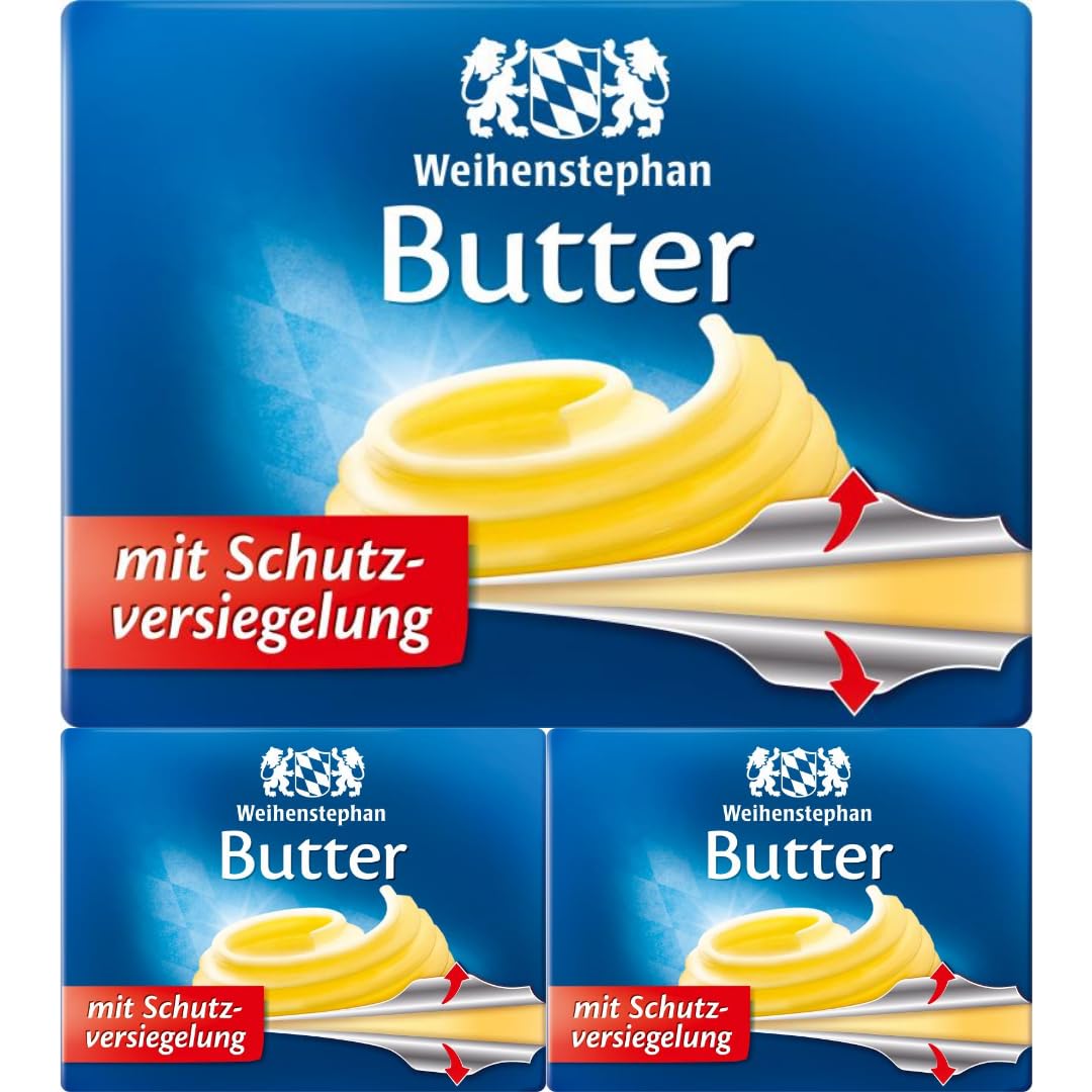 Weihenstephan Butter mit schutz versiegelung 250 gramm x 3 STÜCK mit Pufai Grocery [Frischegarantie]