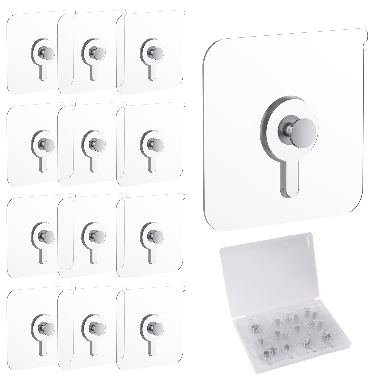 12 Pcs Picture Hangers without Nails 20 Ibs Load Heavy Duty Self Picture Hanging Hooks for Hanging Waterproof — view 8
